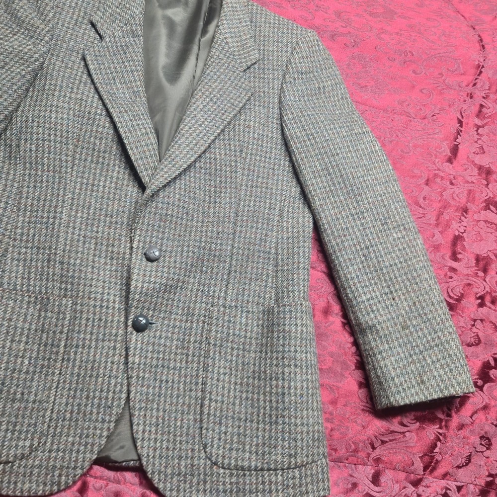 Vintage Bagir Men's Sport Coat Blazer 46 EU 36 US Brown Wool Tweed Poltex Chile - Picture 3 of 16
